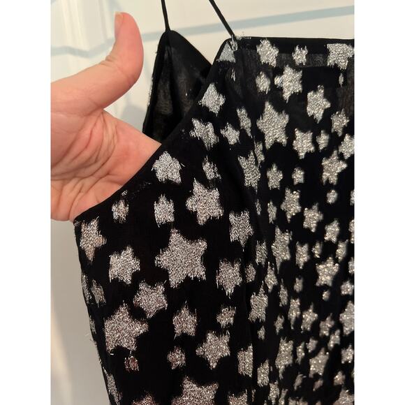 NWT LOFT Shimmer Star Embellished Sleeveless Cami Top Black/Silver Womens Size S - Picture 6 of 6